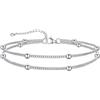 U7 Cavigliere Donna Acciaio Inossidabile Doppio Strato Catenine con Perline