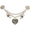 Alpenflüstern Dirndl-Pin-Charivari DCH042 - Gioiello tradizionale tradizionale da donna, con perle e cuore, per costume tradizionale, argento anticato
