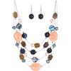 FULU AUTUMN Collana da donna con perline multifilo, stile bohémien, idea regalo per donne, 43.2 cm, Pietra Pietra Cristallo, Nessuna pietra preziosa