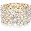 Clearine Matrimonio Splendido Cristallo Marqiuse Stretch Bracciale per Donna Sposa Partito Prom Gioielli Accessori,