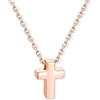 U7 Collana Donna Croce Oro Rosa Ciondolo Croce Semplice Leggera