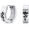 Bling Jewelry Unisex Biker Gioielli Piccoli Asiatici Drago Hoop Kpop Huggie Orecchini Per Uomini Donne Adolescenti Argento Tono Acciaio Inox