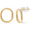 Made by Nami Orecchini Donna Argento 925 Dorati Cerchio - Design Minimalista Eleganti per Lavoro e Occasioni