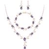 EVER FAITH Set di gioielli da sposa per damigella d'onore Teardrop Cubic Zirconia foglia di vite sposa prom collana orecchini pendenti set bracciale donna