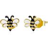 NewL Little Bee Orecchini a perno in argento Sterling 925 con smalto giallo animale insetti orecchini per donne
