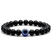 arana's - Bracciale TURMALINA NERA con occhio turco - Perline a sfera 8 mm - Pietre energetiche per uomo e donna - Protezione onde elettromagnetiche e invidia - Respinge le cattive energie