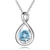 FANCIME Collana da donna in argento sterling 925, con ciondolo a forma di pietra portafortuna, idea regalo per mamma e donna, Argento sterling Oro, Acquamarina