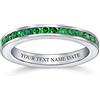 Bling Jewelry Anello Eternity Con Zirconia Cubica Verde Personalizzata Incassatura A Canale Smeraldo Simulato Argento Sterling Incisione Personalizzata