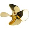 Kivivaka Elica in metallo a 4 pale per uso marino radiocomandato, adatta per diametro dell'albero di 4 mm, compatibile con ROV rimorchiatore, barca, pesca, barche in legno (D60 mm mano destra)