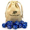 Waldfelsen Dadi da gioco, 12 pezzi, Blu, Acrilico, Cubi, Set con sacchetto di stoffa