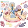 XULIERUX Accessoires De Cuisine En Bois Pour Gâteau D'anniversaire, Jouets De Cuisine Pour Enfants, Gâteau D'anniversaire En Bois Modulable Et Séparable, Jouets De Cuisine, Cadeau En Bois Pour Enfants