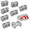 bechoanigel City Binari Set compatibile con Duplo Treno, con Scambi, Binari Incrociato, Curvi e Dritti, per Ampliare la Ferrovia, compatibile con Mattoncini Più Marche, da 2 Anni