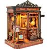 HJBHDOLL Mini Shop Kit di mobili per casa delle bambole, fai da te in miniatura per casa delle bambole in scala 1:32, modello di puzzle con luce LED, regalo creativo per adolescenti e adulti (negozio di libri)