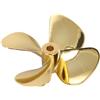 Kivivaka Elica in metallo a 4 pale per uso marino radiocomandato, adatta per diametro dell'albero di 4 mm, compatibile con ROV rimorchiatore, barca, pesca, barche in legno (D55 mm mano destra)