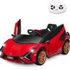 SOARS Macchina Elettrica per Bambini Lamborghini SIAN 12V con Telecomando, Auto Elettrico a Pedale e Luci LED, Veicoli con Musica, MP3, Clacson e Radio, Carico 25 kg, 3-8 Anni (Rosso)