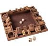 COSTWAY Gioco Chiudi la Scatola per 2-4 Giocatori, Gioco da Tavolo in Legno a 4 Lati con 2 Dadi, Giocattolo Matematico Educativo per Bambini e Adulti per Famiglia e Festa 30 x 30 x 3,8 cm (Marrone)