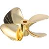 Kivivaka Elica in metallo a 4 pale per uso marino radiocomandato, adatta per diametro dell'albero di 4 mm, compatibile con ROV rimorchiatore, barca, pesca, barche in legno (D55 mm mano sinistra)
