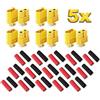 VUNIVERSUM 5 paia di 10 pezzi originali XT60 spina dorata maschio femmina maschio maschio maschio maschio maschio maschio maschio maschio maschio 2 pin antipolarità spina di alimentazione con tubo