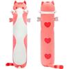 Mewaii Peluche Lungo Gatto Rosa che Respira Gigante Cuscino per Bambina 90CM Kawaii Pupazzo Giocattoli Abbraccio Morbido Natale Regalo per Ragazza