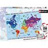 Nathan - Puzzle per bambini - 250 pezzi - Mappa del mondo - Ragazze o ragazzi a partire da 8 anni - Puzzle di alta qualità - Cartone spesso e resistente - Cartografia - 86883