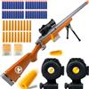 AGM MASTECH M24 Blaster in Schiuma, Eiezione del Guscio, Interruttore di Sicurezza, Stock Regolabile 106,2 cm, Mirino, 40 Dardi, 20 Gusci, 2 Caricatori, Equipaggiamento da Gioco Tattico per