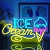 UExnkj-Y Gelato al Neon,Insegne al Neon Ice Cream festa, bar, negozio Insegne LED per decorazioni murali Interruttore dimmerabile alimentato da USB