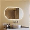 A ARTFORMA - Specchio Bagno con illuminazione - Specchio Bagno con Luce da Parete, luminoso - 120x70cm - Ovale - con Interruttore Touch, Dimmerabile 10-100%, Temperatura del Colore Regolabile