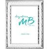 Argenteria MB Cornice Portafoto in Argento con Lavorazione Martellata e Bordo Lucido, Retro in Legno cm 13 x 18
