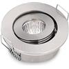 JOYINLED Non Dimmerabile 1 confezione da 3 W COB LED mini faretto, bianco caldo, alluminio, angolo regolabile,foro 42-45 mm,con trasformatore(nichel, 3000K)