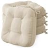 Codi Set di 4 cuscini per sedia 40 x 40 x 8 cm, extra spessi, comodi cuscini per sedia con rivestimento idrorepellente, lavabili, antiscivolo, in memory foam, per sedie da esterno e da giardino, beige