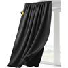BEAUTEX Tenda oscurante con nastro arricciato ad U, opaca, oscurante, dimensioni e colore a scelta, larghezza 140 cm altezza: 245 cm, grigio scuro