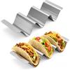 KQDRAVINE 2 Pezzi Porta Tacos in Acciaio Inossidabile, Supporto per Taco A Forma Ondulata con Manici, Supporti per Panini Tortilla Salsicce Frittelle