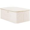 QOEOTUY Contenitore portaoggetti in tessuto da 17 litri, cesto portaoggetti con coperchio, contenitore con cerniera, 38 × 28 × 16 cm