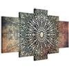 murando Quadro Mandala 225x112 cm 5 pezzi Stampa su tela XXL Immagini moderni Murale Fotografia Grafica Decorazione da parete Orient f-A-0663-b-n