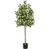 Oairse 150 cm Pianta artificiale grande Albero di limoni Pianta artificiale Albero di limoni grande in vaso Albero artificiale per interni ed esterni, decorazione moderna, decorazione per bagno, soggiorno