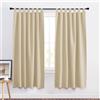 PONY DANCE Tenda Oscurante con Passanti per Camera da Letto - Tende Oscuranti Moderne per Soggiorno Interni 2 Pannelli 140x175 CM, Beige