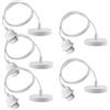 GAOUTO 5 lampadine E27, cavo regolabile da 150 cm, con anello a vite rimovibile, attacco E27 con anello a vite, portalampada con anello di fissaggio, lampada a sospensione per ristorante, bianco