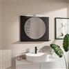 HAJDUK FURNITURE Specchio Bagno Rotondo Con LED E Mensola Nero 70x60 cm Specchio Ø55 cm Specchio Bagno Illuminato Con Ripiano Portaoggetti Specchio Da Parete Arredo Bagno