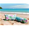 Viterbo Biancheria Telo Mare+Pochet MicroSpugna 170x90 Asciugamano Mare MicroSpugna Antisabbia Leggero Compatto Asciugatura Rapida Uomo Donna Bambino Ideale per Spiaggia Piscina Viaggio NT7508 PONZA (Flowers)