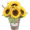 Hollyone Girasoli Finti, Fiori Finti con Vasi, Piante Artificiali Girasole, 30cm di Altezza Piante Artificiali in Vaso Decorativo, Decorazioni per la Casa, Muro di Nozze, Desktop, Davanzale #4