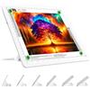TOHETO Lavagna luminosa ricaricabile A4 con supporto, cuscinetto luminoso magnetico super luminoso con pulsanti laterali,scatola luminosa wireless per tracciare e disegnare,tavolo luminoso LED -Bianco