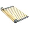 CHIRISEN Scolapiatti telescopico arrotolabile da cucina, in silicone antiscivolo, multiuso, in acciaio inox, 18 tubi, 33 x 29-54 cm