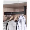 Generic Asta Appendiabiti Regolabile in Altezza - A Forma di L, Lunga 15 Cm - 140 Cm, con Kit Completo, Asta Porta Abiti in Metallo Espandibile (40 Cm (15 3