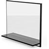HAJDUK FURNITURE Specchio da Parete con Mensola da Bagno Nero A: 50 cm x L: 60cm - Specchio da Bagno con Ripiano, Specchio Trucco, Salotto, Corridoio