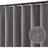 MIULEE Tenda da doccia in lino 120x180 cm grigio, tende da doccia impermeabili in poliestere di lusso per hotel, tenda da bagno in tessuto lavabile antimuffa con 8 anelli