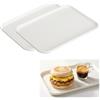 XRVRILE Set di 2 vassoi rettangolari bianchi in plastica - vassoio antiscivolo da cucina vassoio da colazione piatti da portata medi, facili da pulire, lavabili in lavastoviglie per cucina caffè snack