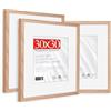 HIMEETIME® 1x Cornice Foto in Legno Quercia 30x30 cm，Passepartout 20x20cm,quadrata Cornice 30x30 con Vetro artificiale infrangibile- Solo esposizione da parete
