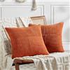 FDTERN Set di 2 Boho Federe de Cuscini per Divano 30x30 in Velluto a Coste，Moderno Morbido Motivo a Croce Decorativa Copricuscini per Divano Camera da Letto,Caramello