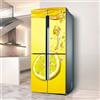 Targawerelax Adesivi per frigorifero decorativi 3d, adesivo per frigorifero che copre completamente la porta del frigorifero copre adesivi murali per decalcomanie da cucina, limone giallo fresco