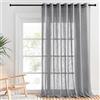 PONY DANCE Tenda Soggiorno Semitrasparenti Tenda per Camera da Letto Voile per Salotto con Anelli per Interni 1 Pezzo L 254 x A 240 CM, Grigio Scuro